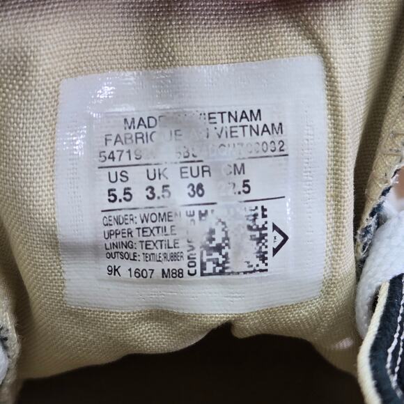 Converse CTAS All Star Lux Black Y2K Hidden Wedge Sneakers Womens 5.5 547198F - Picture 14 of 15